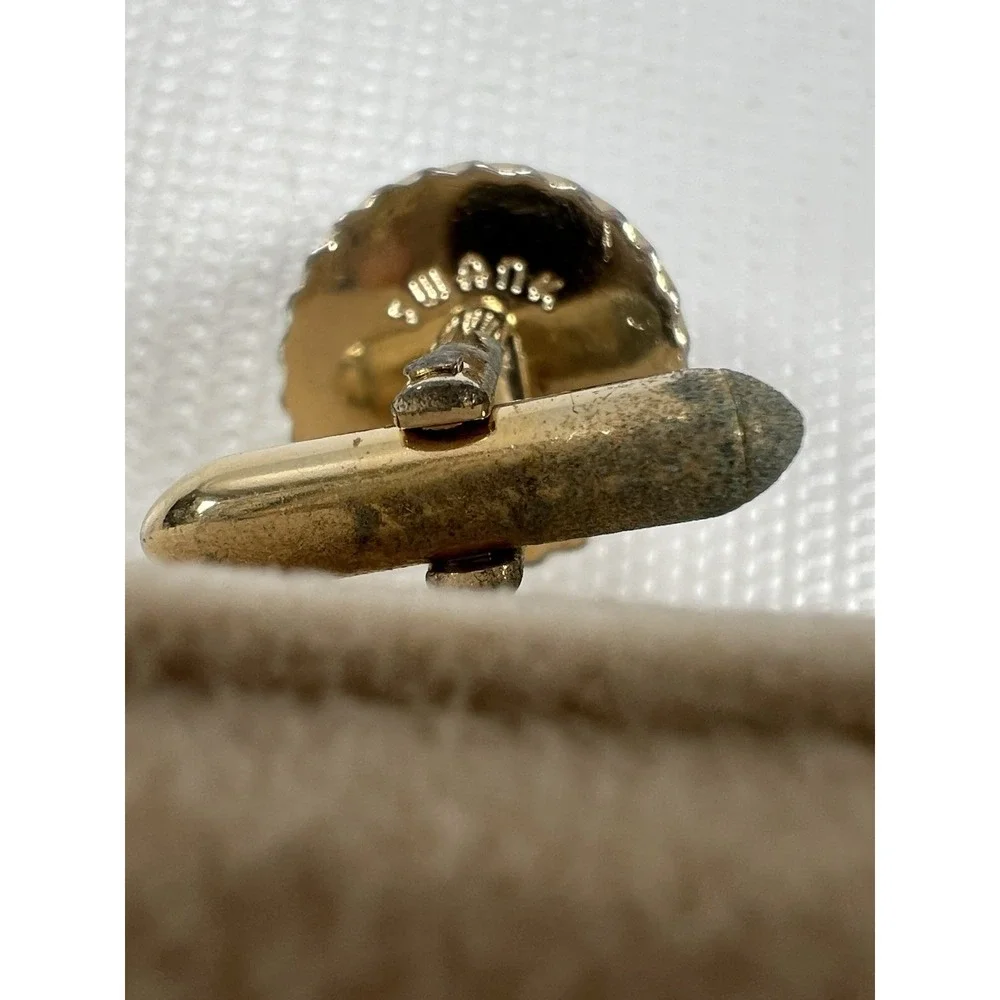 Vintage Swank Gold Tone Cufflinks‎ with Watermelon Rhinestone